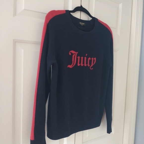 Juicy Couture Black Label Italian Cashmere Striped Sleeve  JUICY Sweater S - Picture 8 of 15